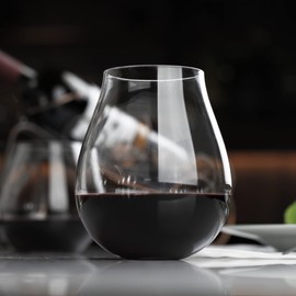 LUXU Wine Glasses(22 fl.oz) with no Stem,Luxury Crystal Red & White Wine Glasses Set of 2,Hand Blown,New World Designed Goblet,Large Water Juice Glasses,Perfect Drinking Tumblers for Any Occasion