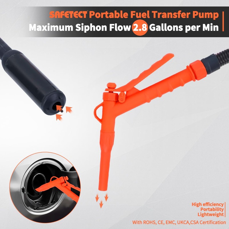 Siphon Pump for Gasoline, Fuel Transfer Pump Powered By USB