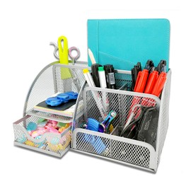 MDHAND Desk organiser and accessory, mesh office organisation, desk organisers and storage with drawer.