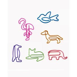 120PCS Cute Animal Shaped Paperclips Assorted Colors Paper Clips Decorative Bookmark Metal Paper Clamps for for Home Office Supplies