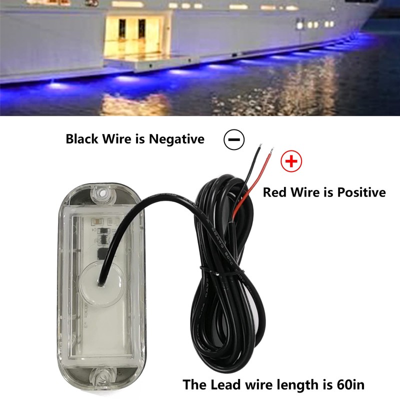 UWDESY 2Pcs 27 LEDs Blue Marine Boat Lights,IP68 Waterproof Underwater