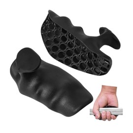 ATLKDLK 1 Couple Black Rubber Gym Grips, Weightlifting Anti-Slip Workout Gloves for Hand Palm Protection Ergonomics Fingerless Workout Gym Grips Accessories for Men Women Exercise Bodybuilding