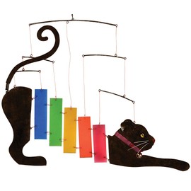Gift Essentials GEBLUEG482 Rainbow Kittie Metal & Glass Mobile (Set of 1)
