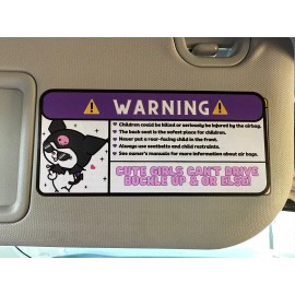 Sanrio US Seller  Kuromi Funny Car Airbag Warning Stickers Kuromi Kirby Badtz maru - Kuromi