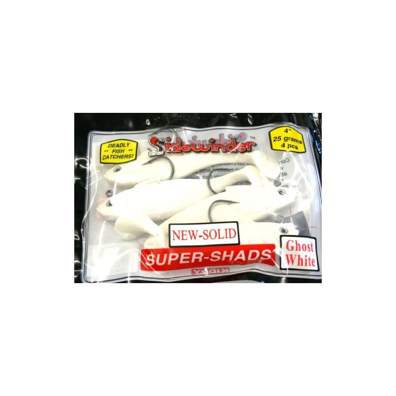 Sidewinder 4" Super Shads - 25g - Ghost White -