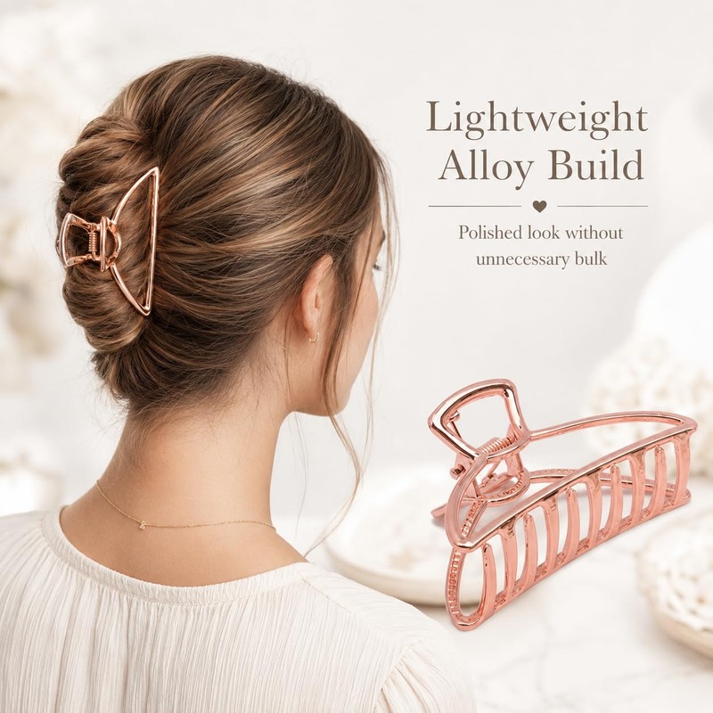4Pcs Metal Hair Claw Clips Set, Large Alloy Hair Clips