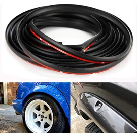 D-Lumian Fender Flare Edge Trims - 15Ft T-Style Rubber Seal Gasket Universal for Car/Truck Wheel Wells, w/Automotive Adhesive Grade Tape Bonds