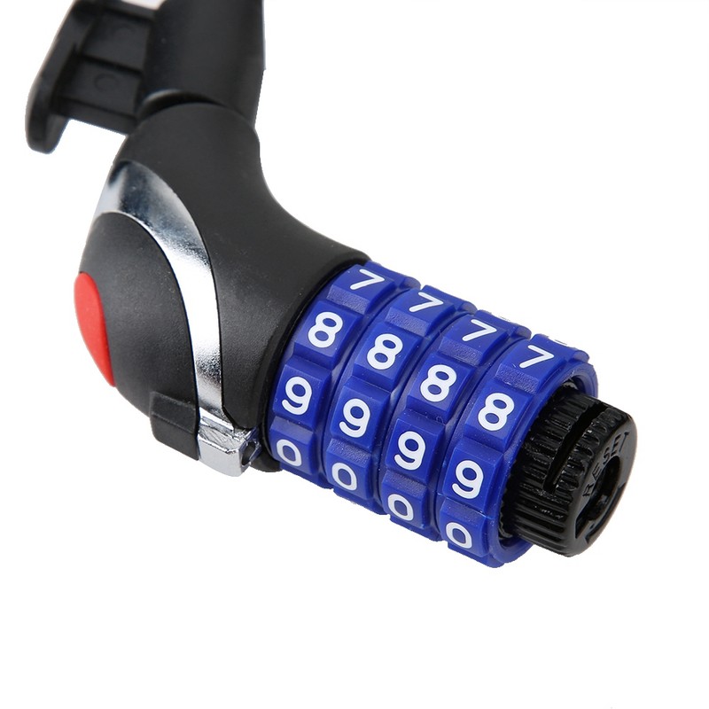Bicycle Cycling Riding Steel Cable Lock Four digit Light Password