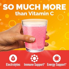 Emergen-C 1000mg Vitamin C Immune Support Powder Strawberry Kiwi 30CT includes Zinc, Manganese, 7 B Vitamins and Electrolytes for Back to School Essen