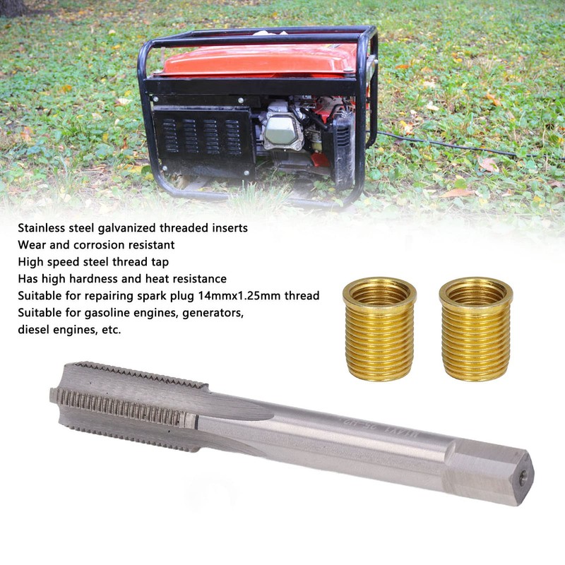 M12x1.25 Metal Inserts M14x1.25 Tap 14mm Thread Repair Kit Stainless