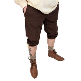 Vehi Mercatus Knickerbocker Karimir Cotton Black or Brown LARP, Reenactment, Medieval, Everyday (Brown, XXL)