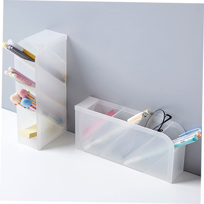 DOITOOL Multifunctional Transparent Four Desktop Organizer Space Saving Storage Box