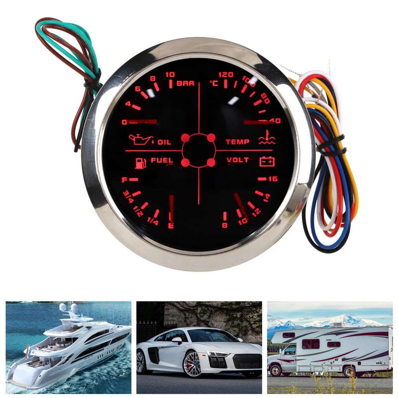 4in1 85mm Guage Multifunction Fuel Level Oil Pressure Water Temp