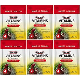 Durvet 6 Pack of Vitamins and Electrolytes for Poultry, 5 Grams, Makes 6 Gallons