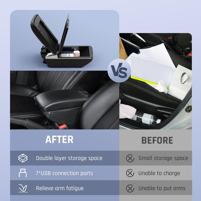 YJYWZH Car Armrest Storage Box for Nissan Versa 2007-2011 Auto