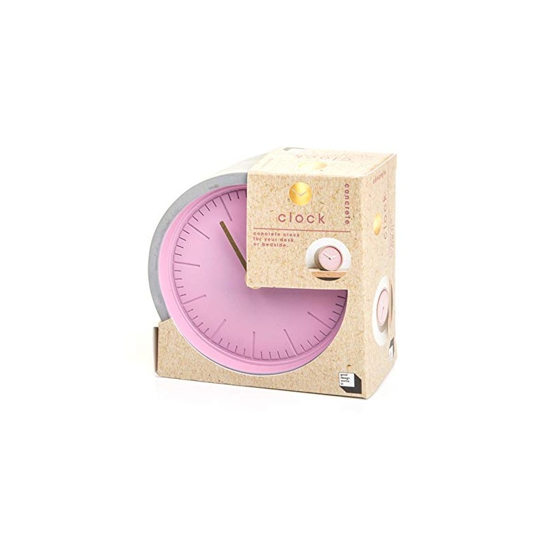 Good Design Works Concrete Clock, Pink, 13 x 13 x