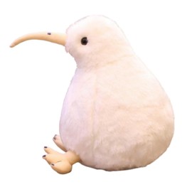 Kiwi Bird Plush Toy, Cuddly Toy, Furry Kiwi Plush Doll, Fluffy Like Real Bird, Hugging Toy for Children, Home Decor, Children (20 cm, White)