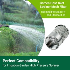 25MM Garden Hose Strainer, Hose Inlet Strainer Mesh Filter, Compatible with Livewell Pump, for Irrigation Garden High Pressure Sprayer Garden Hose Suction Line, with Blue Industrial Tape, 2PCS