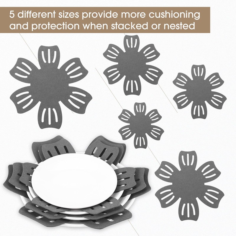 Nuogo 30 Pieces Pot and Pan Protectors, 5 Different Size,