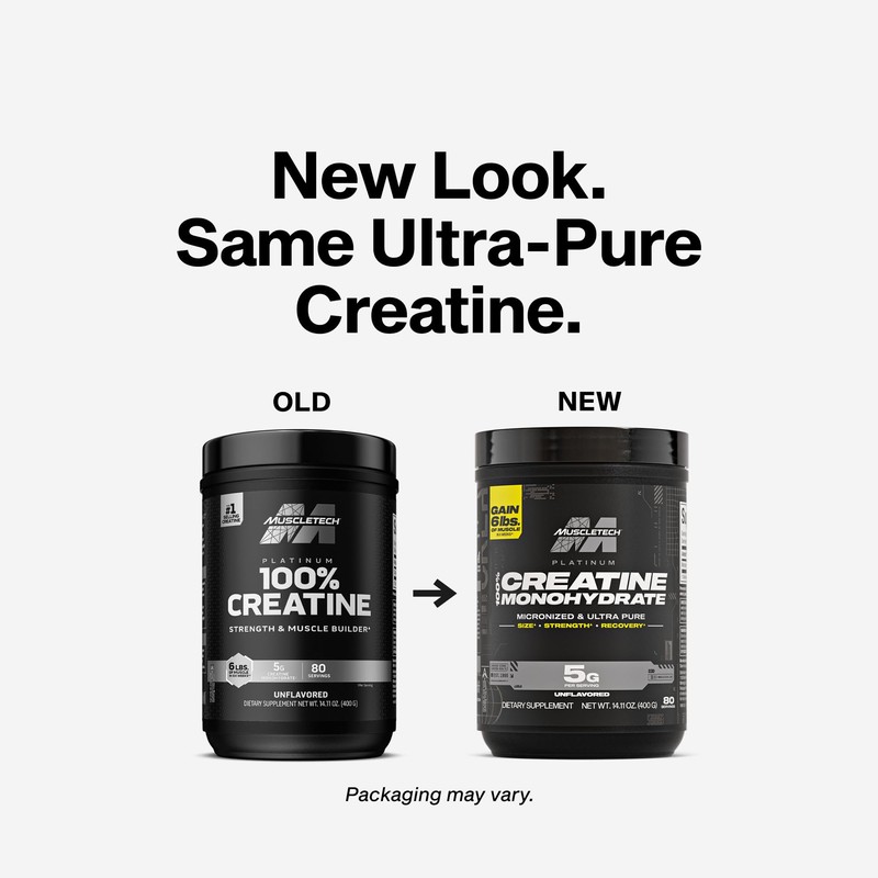 MuscleTech Creatine Monohydrate Powder, Platinum Pure - Unflavored Micronized Creatine