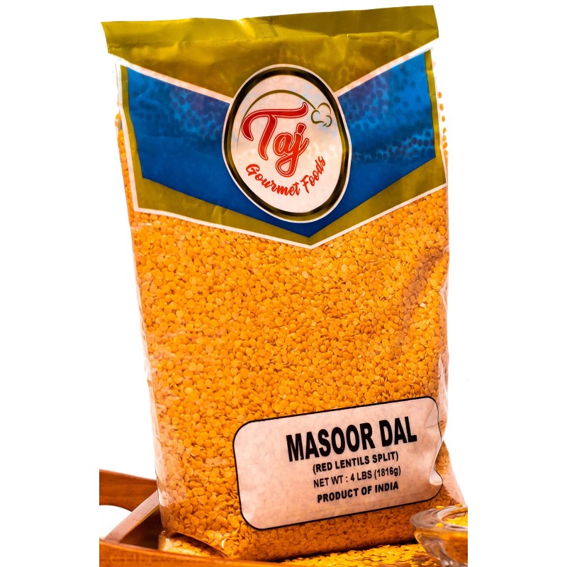 TAJ Gourmet Foods 64 Ounce Masoor Dal Red Lentils Easy