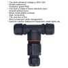 2Pcs 3 Way Junction Box Waterproof T Shape Cord Connector