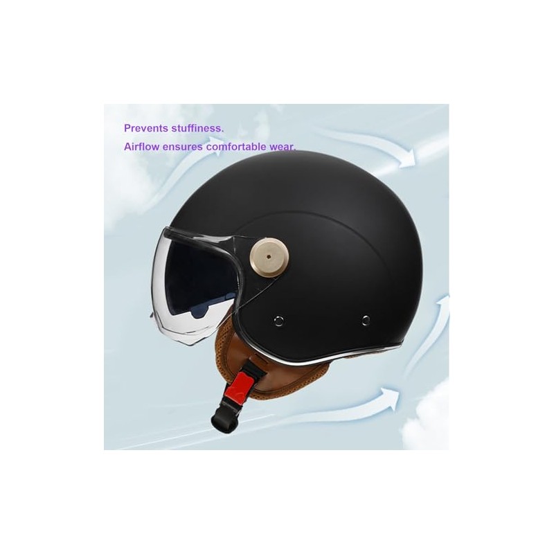 Double Visor Open Face Motorcycle Helmet Retro Jet Helmet Half