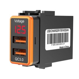 MAXWIN K-USB01-N1O Car Charger, USB QC3.0 Car Charger, NISSAN Switch Hole Panel, Embedded Quick Charging, Charger, Voltage