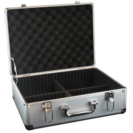 Ursae Minoris Elite Silver Aluminum Case with Adjustable Compartments for Transport and Storage of Small Collectible Items and Artifacts, Objets d’Art and Other Fragile Articles