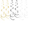 Hanging Swirls Party Streamer Spiral Decorations for Ceiling (30pcs, Black,