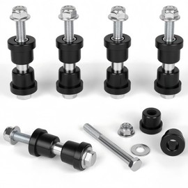 Cartalia Golf Cart Rear Leaf Spring Polyurethane Bushings Kit with Screws Nuts for 1994-Up EZGO TXT/Medalist and 1981-Up Club Car DS Gas/Electric, Replace OEM #70289-G01 70291-G02 1015583 - Black