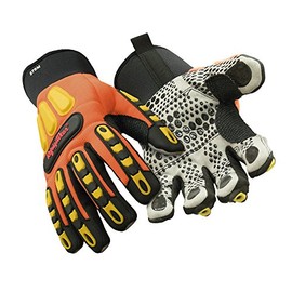 RefrigiWear Thinsulate Insulated Hi Vis Impact Protection Work Gloves (Orange, Medium)