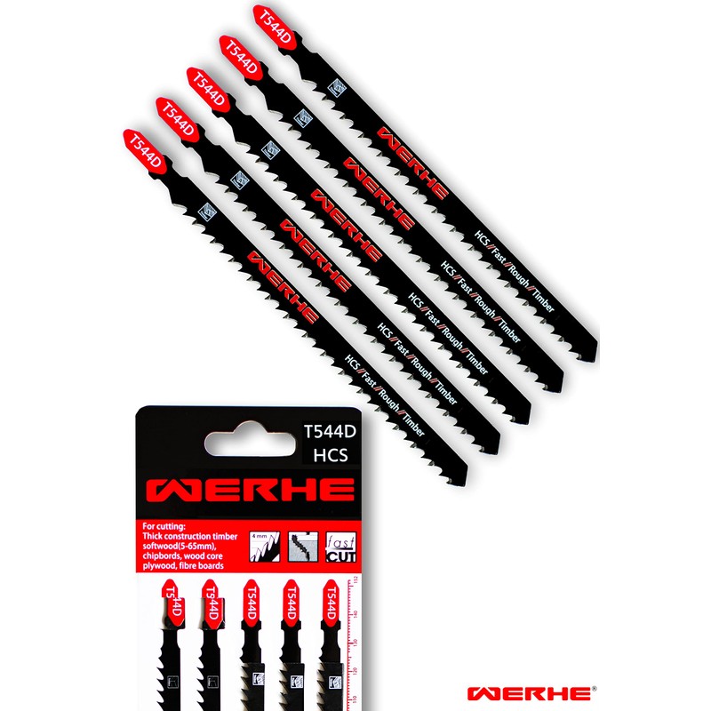 WERHE ® Professional - 10 x Wood Jigsaw Blades -