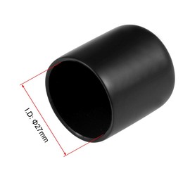 TA-VIGOR 20Pcs Rubber End Caps, 27mm ID Round Flexible Screw End Caps Thread Protectors, Black Vinyl Bolt Covers Rubber Covers for Screws, Tubes, Cables, Wires, etc