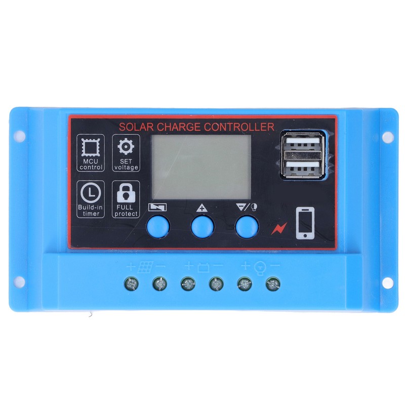 Solar Panel Charge Controller LCD Display PWM Photovoltaic Charging Regulator