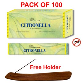 SEASONS 100 Citronella Incense Sticks For Outdoor, Garden, Kitchen, Home, Camping - Bugs, Mosquitoes and Insects Away With Incense Holder (100 Sticks)