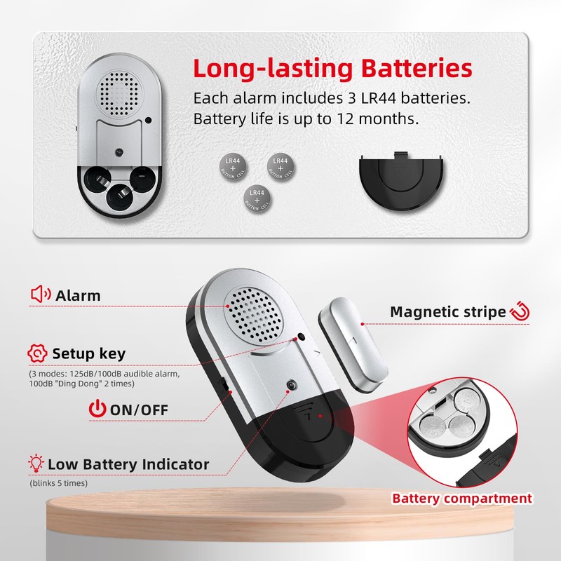Sanjie Door Alarms When Opened,Door/Window Alarm Sensors for Kids Safety/Home