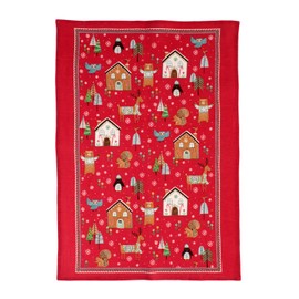 Festive Friends Linen Tea Towel