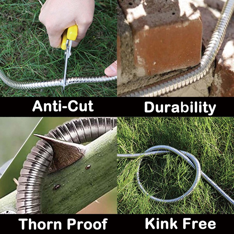FangFarm Flexible Metal Garden Hose: 150ft Stainless Steel Water Hose