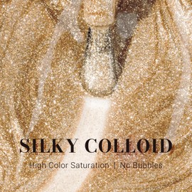 MelodySusie Sparkle Gel Nail Polish,0.5fl oz Nails Soak Off UV LED Champagne Glitter Gel Polish Gift for Women Nail Art Manicure Salon DIY Nail Design Decoration at Home-z159