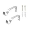 Metal Curtain Rod Brackets Silver Set with Screws for Poles