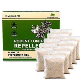 Rodent Repellent Pouches, Natural Mouses Repellent, Mice Deterrent Indoor Outdoor, Peppermint Oil to Repel Rats, RV Mouse Deterrent, Keep Mouse Away for House, Safe for Kids &Pets -10P