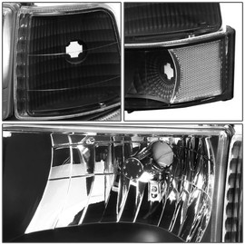 DNA MOTORING HL-OH-F15092-6P-LED-BK-CL1 Black Clear Headlights Compatible with 92-96 Bronco F150 F250 F350