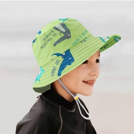 Malaxlx Baby Bucket Sun Hat Crocodiles Green Summer Outdoor Infant Beach Hat for 6-12 Months Boys Girls