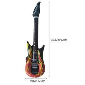 Alipis Kids Educational Toys 4Pcs Inflatable Guitars, Blow Up Flame Guitar Toys Air Inflation Musical Instruments 80s 90s Rock and Roll Party Decor Kids Musical Toys