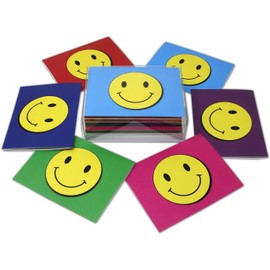 Small World Greetings Bright Colorful Happy Cards 24 Count- Blank Inside - 5.5" x 4.25" - Thinking of You, Encouragement, Thank You, Birthday and More for Students, Employees, Kids, Friends or Family