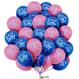Its a Boy Balloons It’s a Girl Gender Reveal Balloons 12 Inch Blue Pink Mix Balloons for Baby Shower Birthday Party Decoration Party Balloons 15 Pack