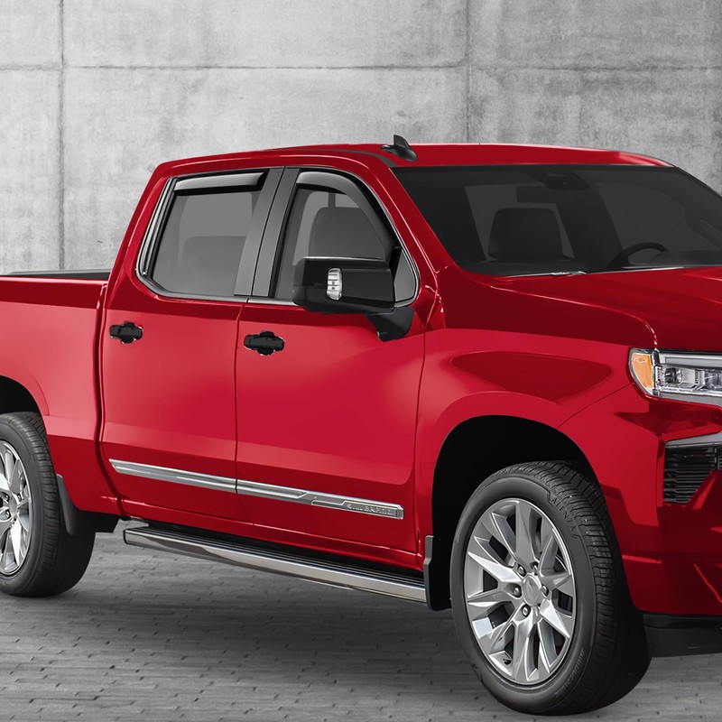Voron Glass in-Channel Extra Durable Rain Guards for Chevy Silverado/GMC