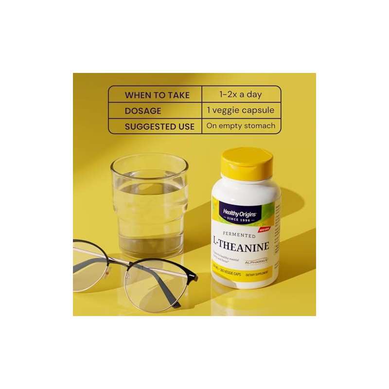 Healthy Origins L-Theanine (AlphaWave) 100 mg , 180 Veggie Caps