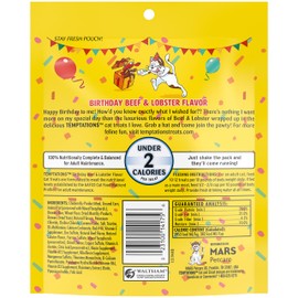 Temptations Birthday Cat Treats, Lobster and Beef Flavor, 6.3 oz. (Pack of 10)